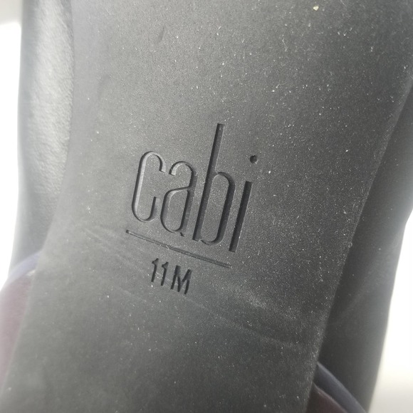 CAbi Bisset Color Block Pointed Toe Leather Booties Black Vino Size 11 - Picture 12 of 16